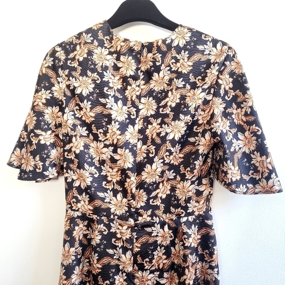 New ACLER Tippet Floral Flutter-Sleeve Midnight Wallpaper Midi Dress NWT Size 2 - Picture 13 of 16